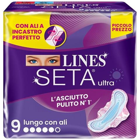 Lines Seta Ultra Assorbenti Lungo Ali Dwct 9 Pezzi - Foto 1
