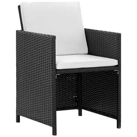 37 Pz Set Mobili Da Giardino In Polirattan Nero - Foto 7