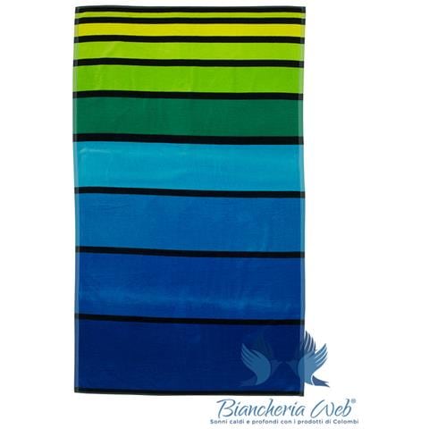Telo Mare Spiaggia Piscina Jacquard In Spugna Disegno Big Stripe 90x170 D1 - Foto 1