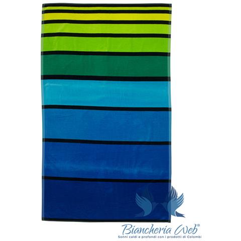 Telo Mare Spiaggia Piscina Jacquard In Spugna Disegno Big Stripe 90x170 D1 - Foto 2