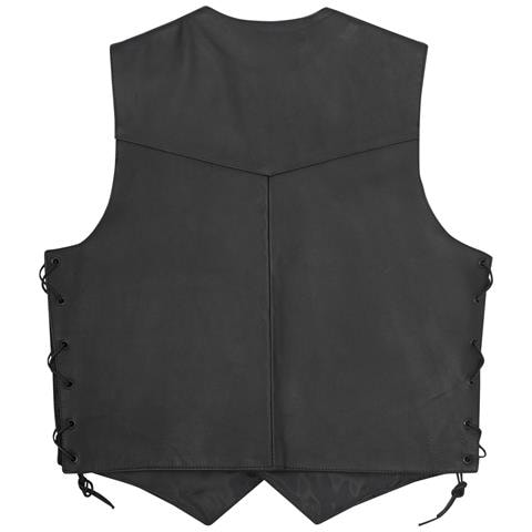 Gilet Lacci Pelle Foderato Tasche Esterne Interne Bottoni Custom Nero Xs - Foto 4