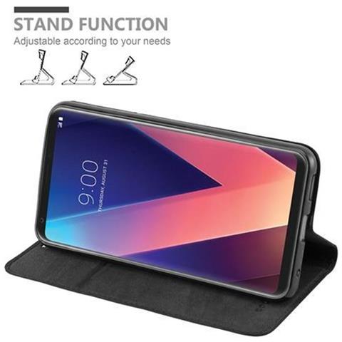 Cadorabo Custodia Compatibile Con Lg V30 In Nero Di Notte - Coperchio Protettiva Con Chiusura Magnetica, Funzione Stand E Tasca Per Le Carte - Foto 5