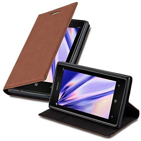 Custodia Compatibile Con Nokia Lumia 925 In Marrone Cappuccino - Coperchio Protettiva Con Chiusura Magnetica, Funzione Stand E Tasca Per Le Carte - Foto 1