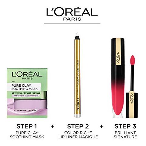 L'oreal Paris Trucco Brillante Firma Rossetto Liquido, Tinta Labbra Ha Lunga Tenuta, Formula Leggera All'e Brilliant Finish, 306 Essere Innovativi, Confezione Da 1 - Foto 2
