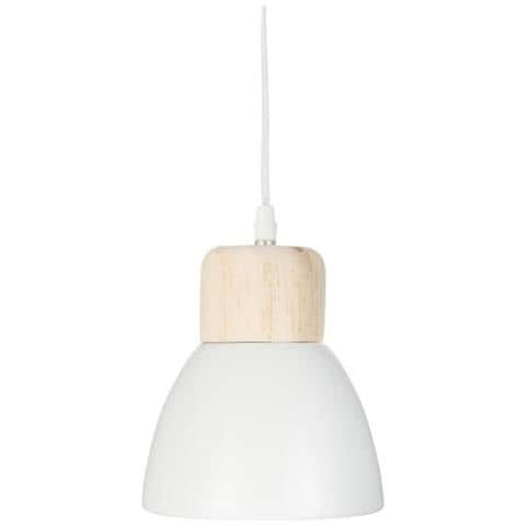Lampada A Sospensione In Metallo - Ø 15 X H 19 Cm - Bianco - Foto 1