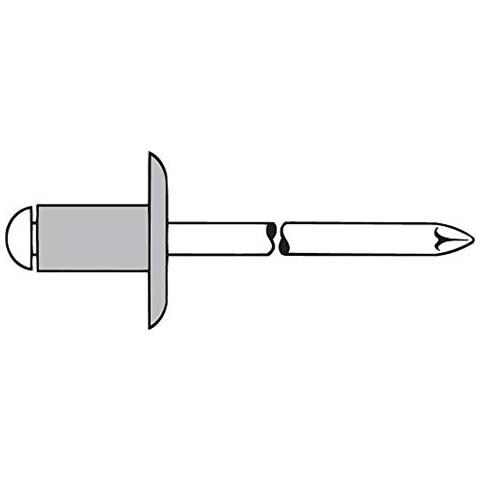 Rivetto Cieco, In Alluminio E Acciaio, Testa Grande K 14 5 X 8 Mm, 250 Pezzi - Foto 1