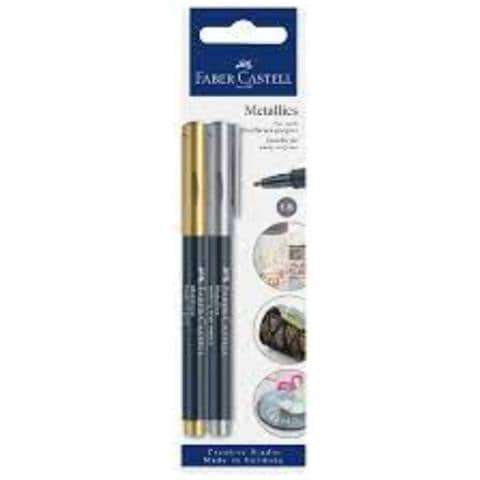 Faber Castell Blister Di Due Penne Marker Metallic Oro Argento - Foto 1