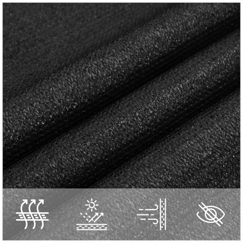 Vela Parasole 160 g / m² Nera 2,5x2,5x3,5 m in HDPE - Foto 2