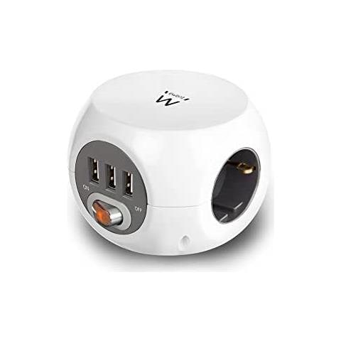 Multipresa Cubo 3 Posti Con Caricatore Usb White Ew3939 - Foto 1