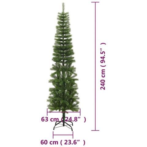 Albero Di Natale Artificiale Sottile Con Base 240 Cm Pe - Foto 7