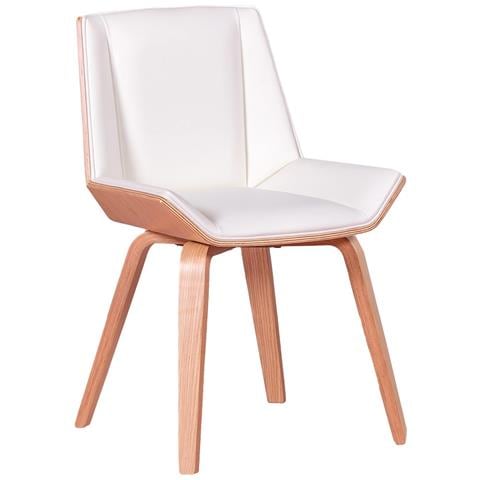 Sedia In Legno Chiaro Di Acero Con Cuscino In Similpelle - Nordic S - Foto 1