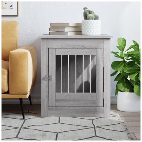 Gabbia Cani Arredamento Grigio Sonoma 64,5x80x71cm Multistrato - Foto 2
