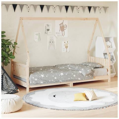 Giroletto per Bambini 80x200 cm in Legno Massello di Pino - Foto 1