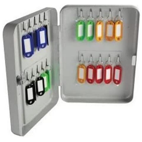 Armadietto Portachiavi Kf02605 20 X 15,5 X 6 Cm Acciaio Grigio Chiaro - Foto 3