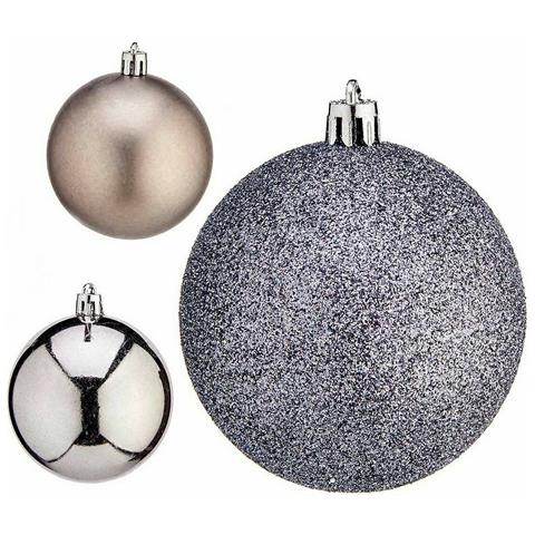 Set Di Palline Di Natale Argentato Plastica Ø 7 Cm (12 Unità) - Foto 2