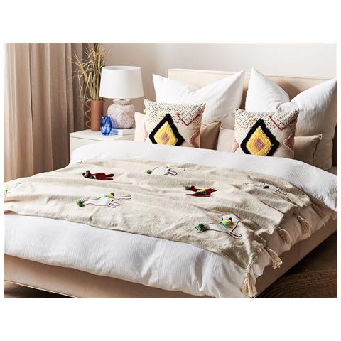 Coperta Deoghar Cotone 130 X 180 Cm Beige - Foto 1