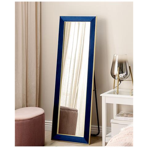 Specchio Da Terra Velluto Blu Marino E Oro 50 X 150 Cm Lautrec - Foto 1