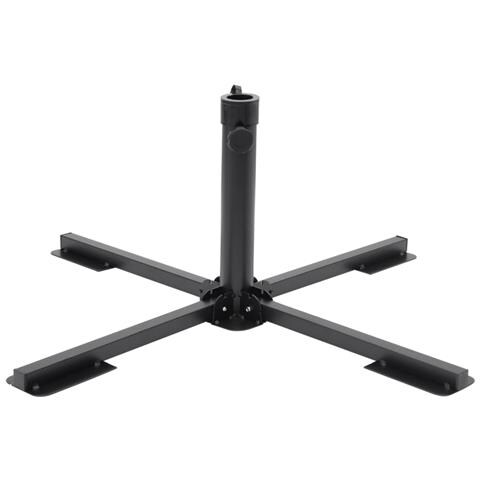 Base Pieghevole Ombrellone Palo Ø38/48 mm Nero Lucido Acciaio - Foto 1