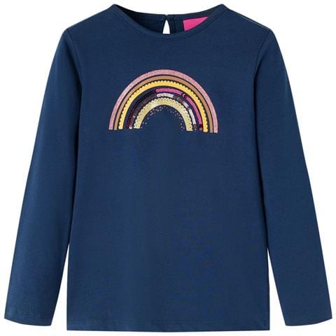 Maglietta Per Bambini Maniche Lunghe Blu Marino 128 - Foto 1