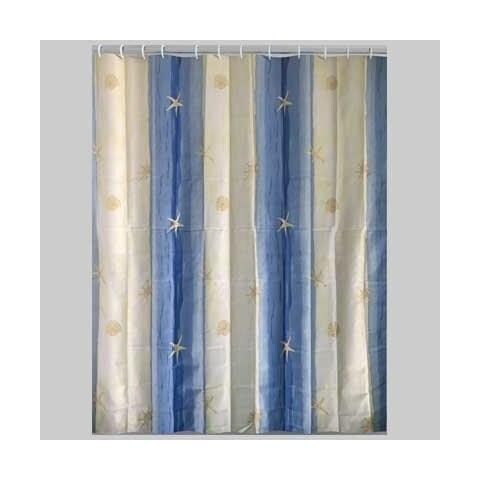 Tenda Doccia Oltremare Tessuto 120x200 Beige /azzurro - Foto 1