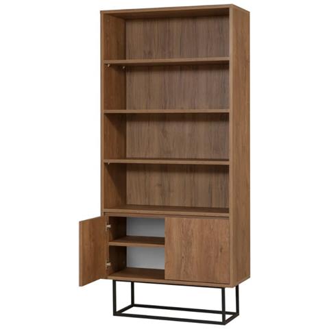 Libreria Industriale In Legno E Nero Baile - Foto 2