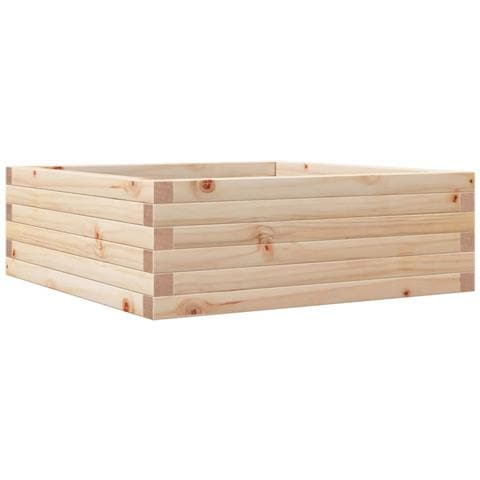 Fioriera Da Giardino 70x70x23 Cm In Legno Massello Di Pino - Foto 2