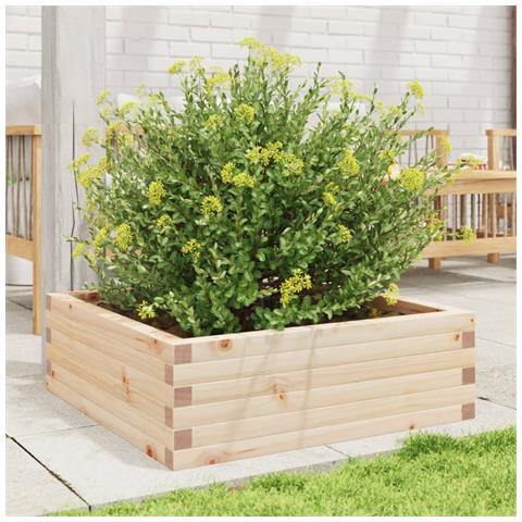 Fioriera Da Giardino 70x70x23 Cm In Legno Massello Di Pino - Foto 3