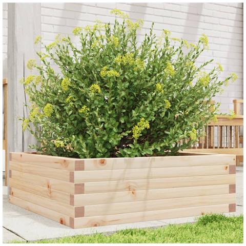 Fioriera Da Giardino 70x70x23 Cm In Legno Massello Di Pino - Foto 1