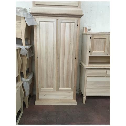 Armadio Classico In Legno 2 Porte 1 Cassetto Grezzo L. 90 P. 45 H. 180 - Foto 1