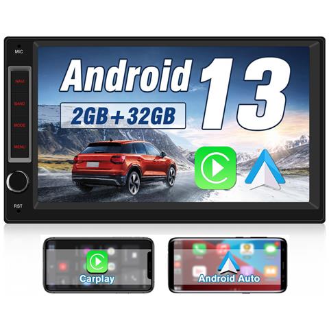 Universale Autoradio 1 Din O 2 Din Android 13 Car Radio Bluetooth Wireless Carplay Android Auto (2+32gb) - Foto 1