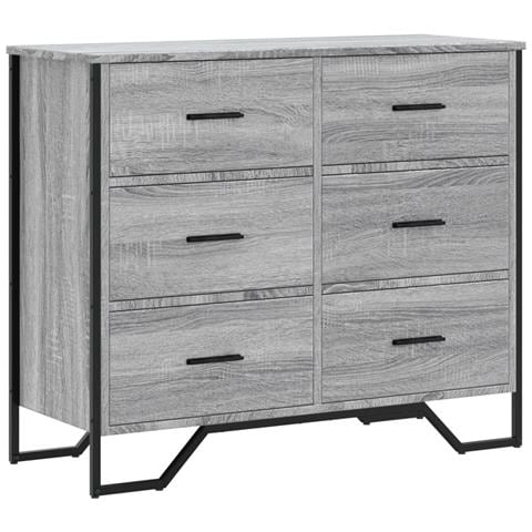 Cassettiera Grigio Sonoma 91x35,5x74,5 Cm In Truciolato - Foto 1