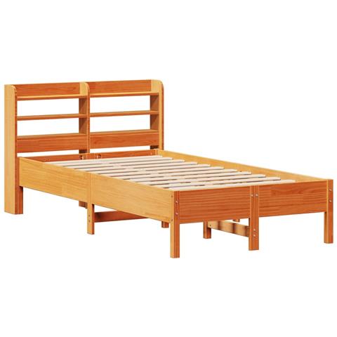 Letto Senza Materasso Marrone Cera 120x200 Cm In Legno Di Pino - Foto 3