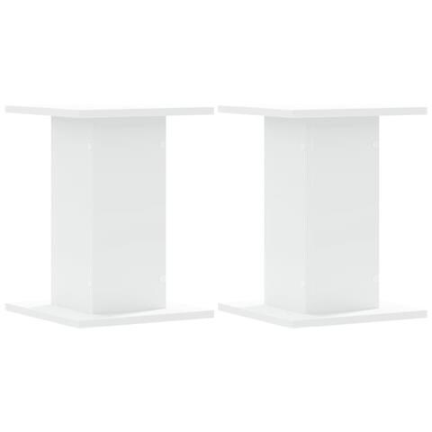 Supporti Altoparlanti 2 Pz Bianchi 30x30x40cm Legno Multistrato - Foto 2