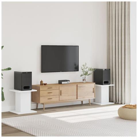 Supporti Altoparlanti 2 Pz Bianchi 30x30x40cm Legno Multistrato - Foto 1
