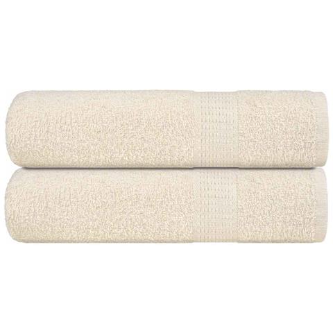 Asciugamani Da Bagno 2 Pz Crema 100x150 Cm 360 G /m 100% Cotone - Foto 1