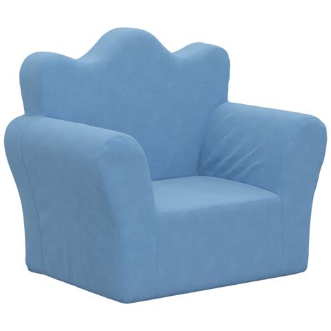 Divano Per Bambini Blu In Morbido Peluche - Foto 2