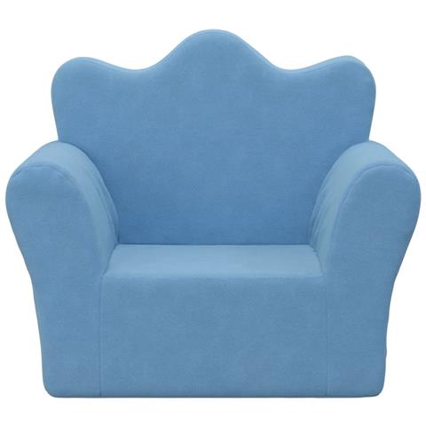 Divano Per Bambini Blu In Morbido Peluche - Foto 3