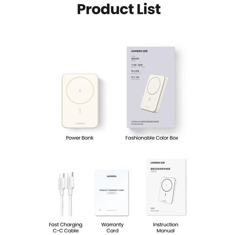 25208 batteria portatile 10000 mAh Carica wireless Beige - Foto 15