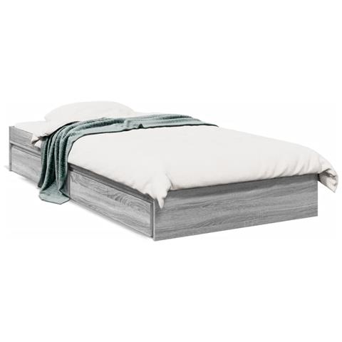 Giroletto Cassetti Grigio Sonoma 90x190 Cm Legno Multistrato - Foto 2