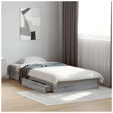 Giroletto Cassetti Grigio Sonoma 90x190 Cm Legno Multistrato - Foto 1