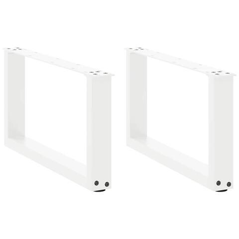 Gambe Tavolino Da Caffè A U 2 Pz Bianco 70x(30-31)cm In Acciaio - Foto 1
