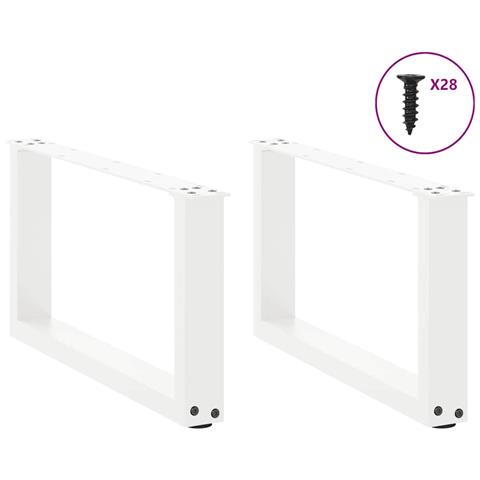 Gambe Tavolino Da Caffè A U 2 Pz Bianco 70x(30-31)cm In Acciaio - Foto 3