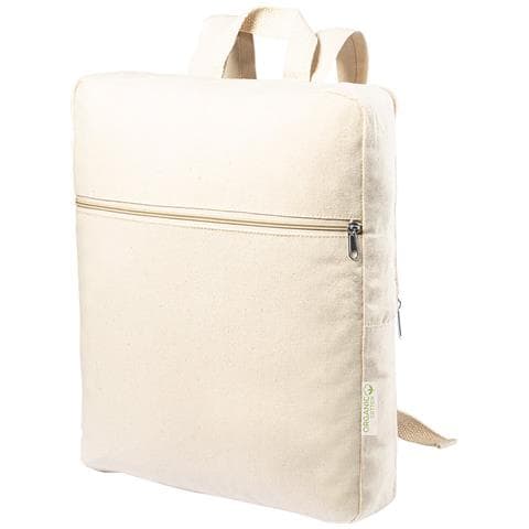 Zaino Della Linea Nature In Morbido Materiale 100% Cotone Organico 32x7x40 Cm. Beige - Foto 1