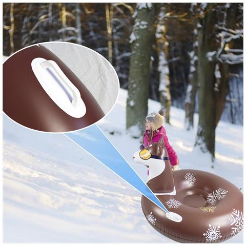 Tappetino Ibrido A Forma Di Cervo, Per Neve E Acqua. Con Maniglie. 117x87 Cm. 117x117x87 Cm. Colore Marrone - Foto 2