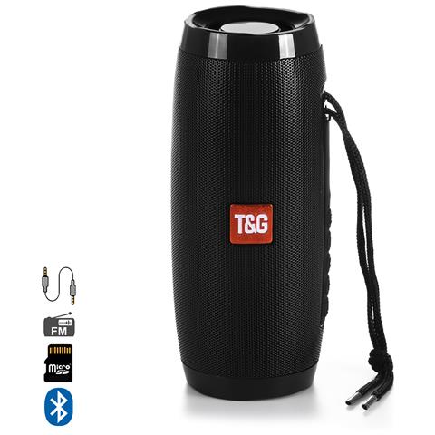 Tg-157 Altoparlante Portatile Bluetooth 4.2 Con Luci Led Dinamiche. 17x6x6 Cm. Colore Nero - Foto 1