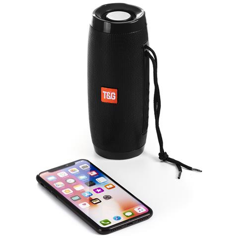 Tg-157 Altoparlante Portatile Bluetooth 4.2 Con Luci Led Dinamiche. 17x6x6 Cm. Colore Nero - Foto 6