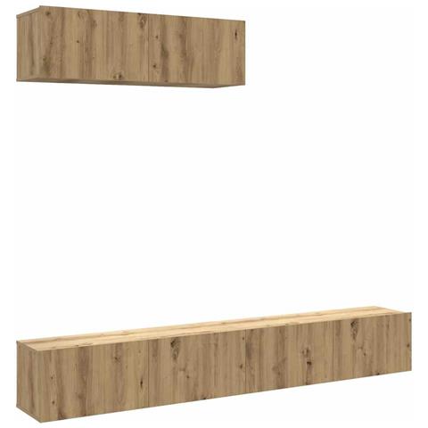 Mobili Tv A Parete 3 Pz Rovere 100x30x30 Cm Truciolato - Foto 2
