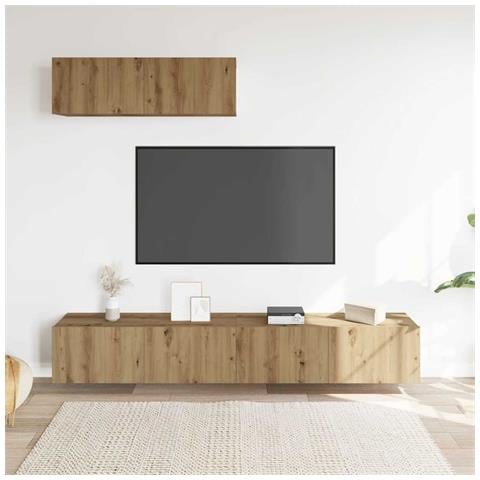 Mobili Tv A Parete 3 Pz Rovere 100x30x30 Cm Truciolato - Foto 3