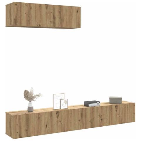 Mobili Tv A Parete 3 Pz Rovere 100x30x30 Cm Truciolato - Foto 1