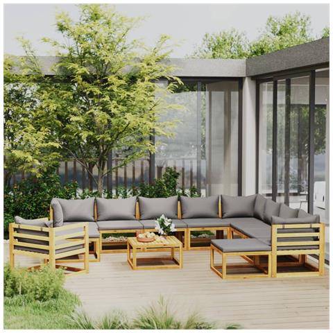 Lusso Casadino -  Set Divani Da Giardino 12 Pz Con Cuscini In Massello Di Acacia - Foto 8